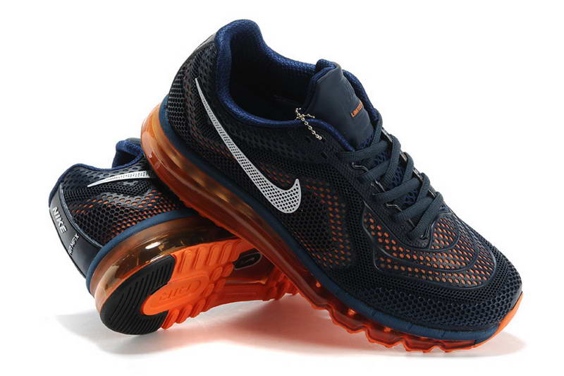 Nike Air Max 2014 KPU Chaussures Hommes Bleu fonce Blanc Orange (2)
